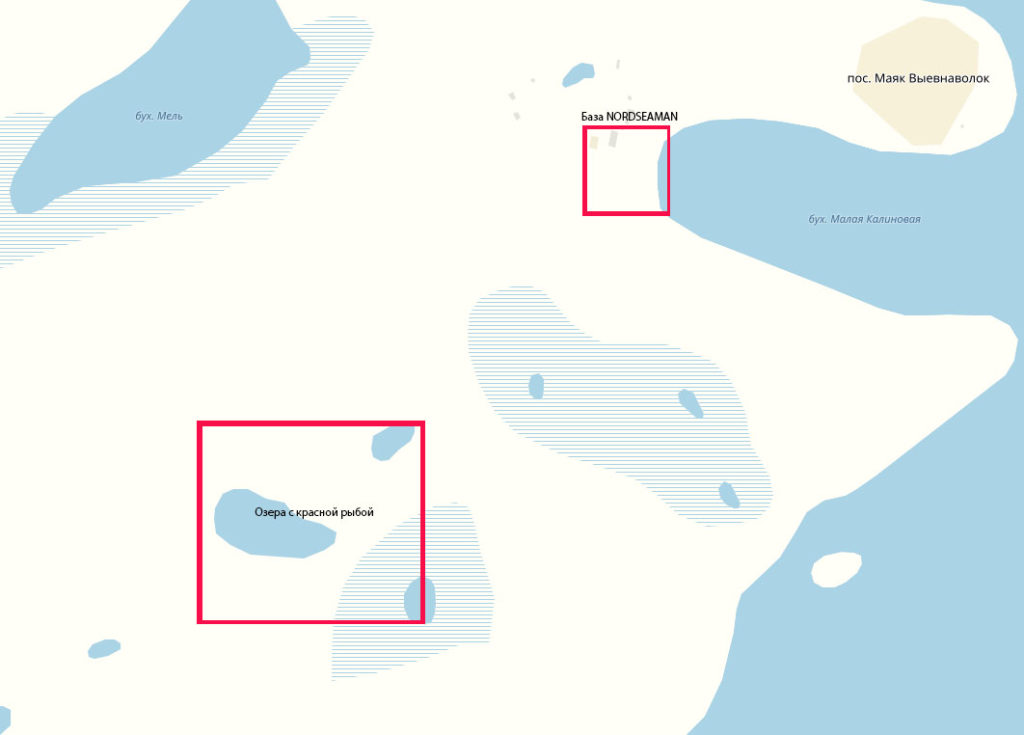 Карта окрестностей маяка Выевнаволок