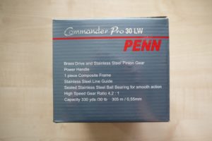 Упаковка от катушки Penn Commander 30 (оборотная сторона)